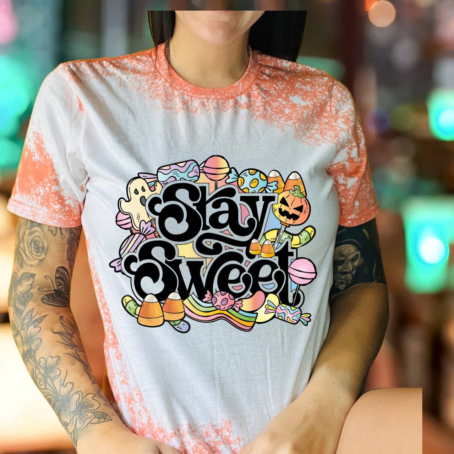 Stay Sweet Bleached T-Shirt - Retro Vintage Plus Size Tee Unisex T-shirt, Sweatshirt, Hoodie, Long Sleeve Tee - T-Shirt, Sweatshirt, Hoodie