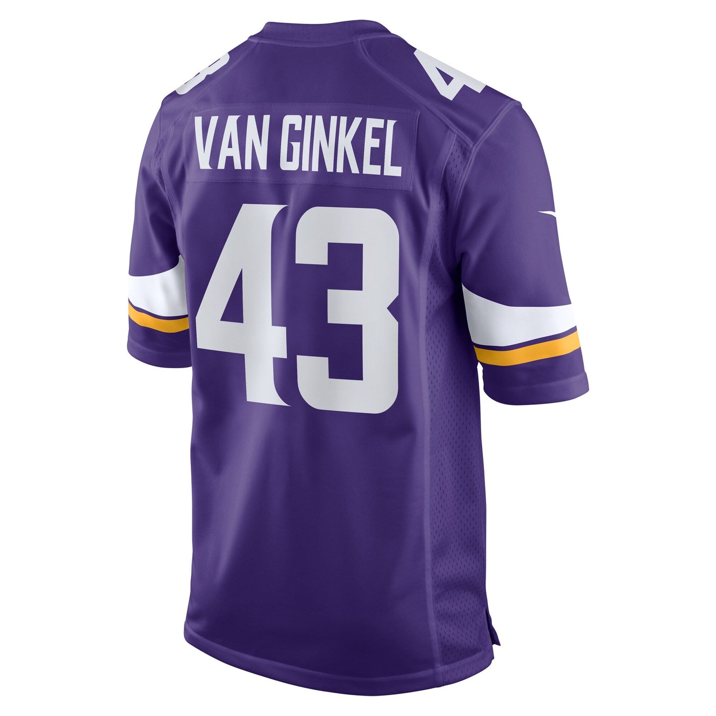 Andrew Van Ginkel Minnesota Vikings Team Game Jersey - Purple football jersey product view 3