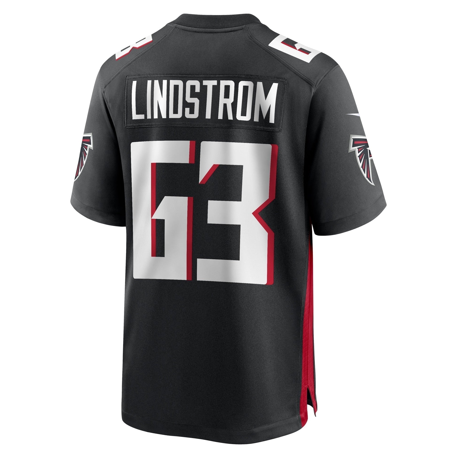 Chris Lindstrom Atlanta Falcons Team Game Jersey - Black football jersey product view 3
