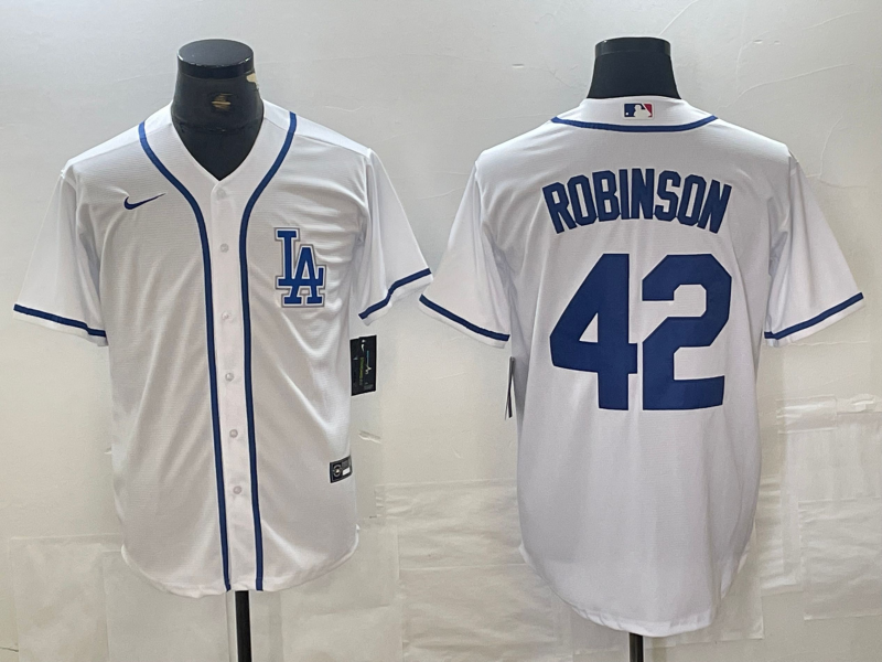 Men's Los Angeles Dodgers Jackie Robinson White Limited Player Jersey baseball jersey product view 1