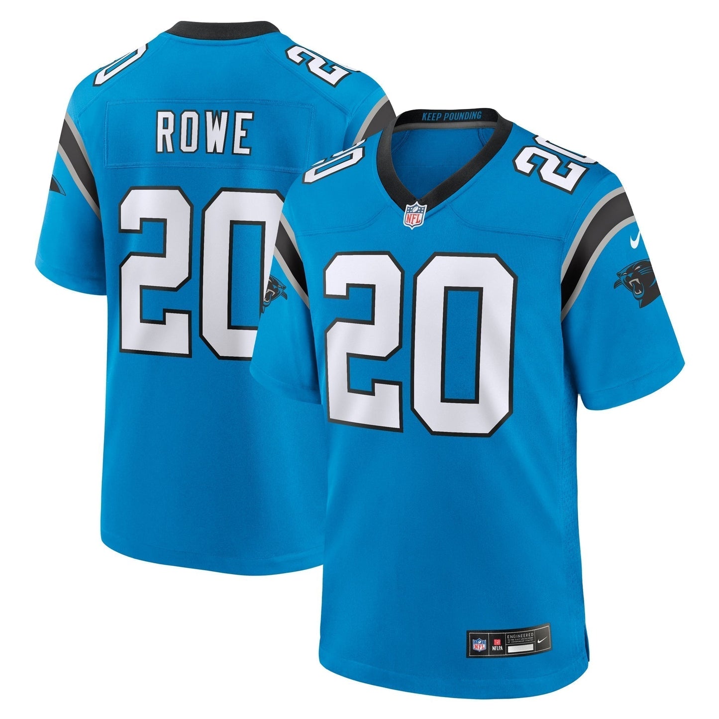 Eric Rowe Carolina Panthers Alternate Game Jersey - Blue football jersey product view 1