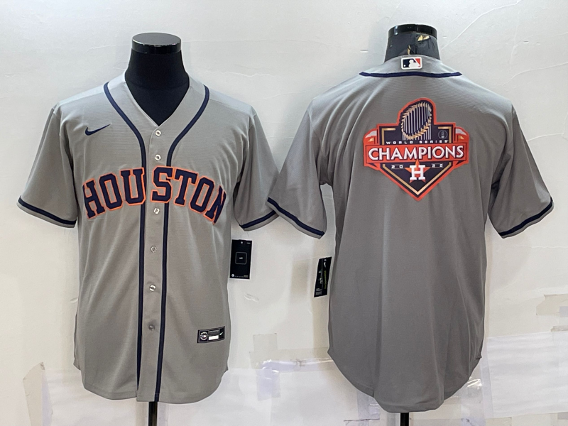 Men's Houston Astros Gray Road Replica Player Name Jersey baseball jersey product view 1