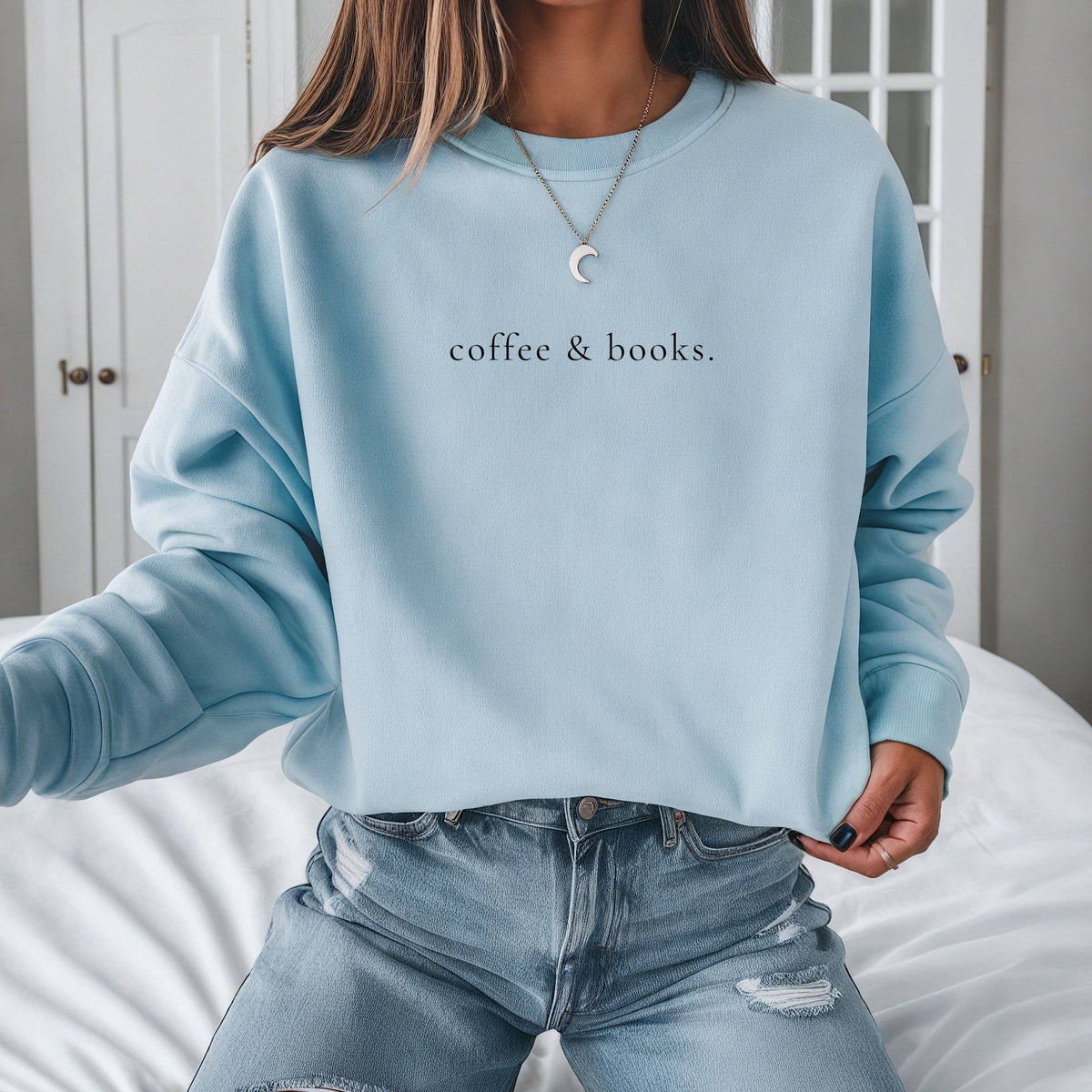 Coffee & Books Sweatshirt. - Bookworm Tee - Summer Unisex T-shirt, Sweatshirt, Hoodie, Long Sleeve Tee - T-Shirt, Sweatshirt, Hoodie