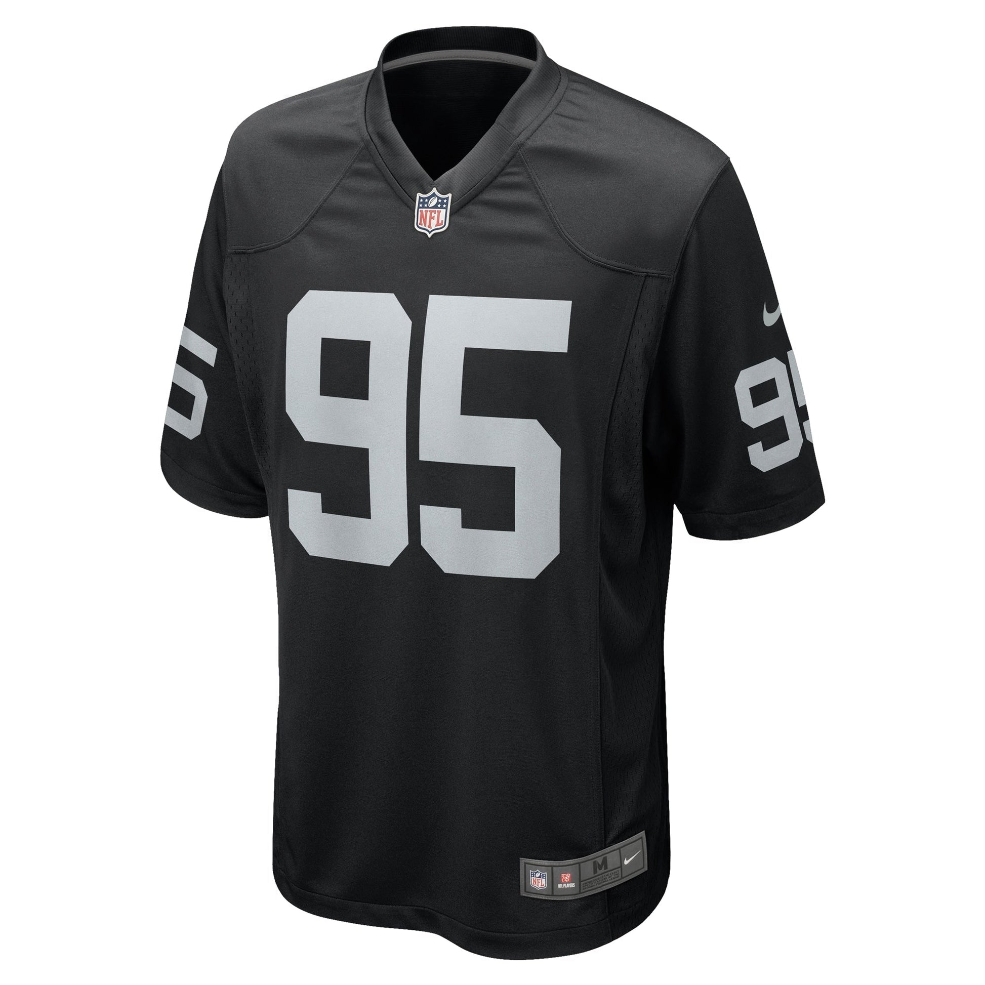 John Jenkins Las Vegas Raiders Game Jersey - Black football jersey product view 2