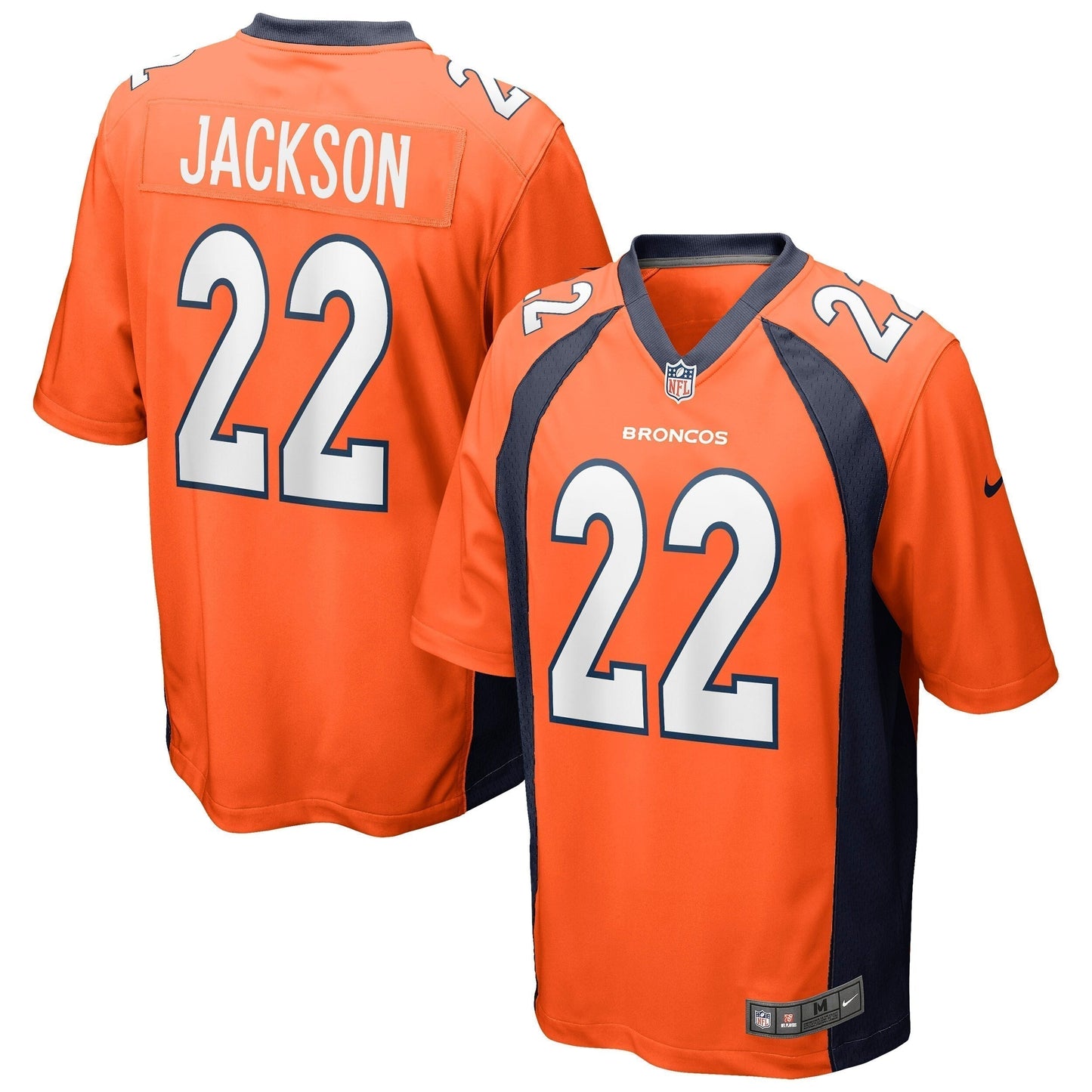 Kareem Jackson Denver Broncos Game Jersey - Orange football jersey product view 1