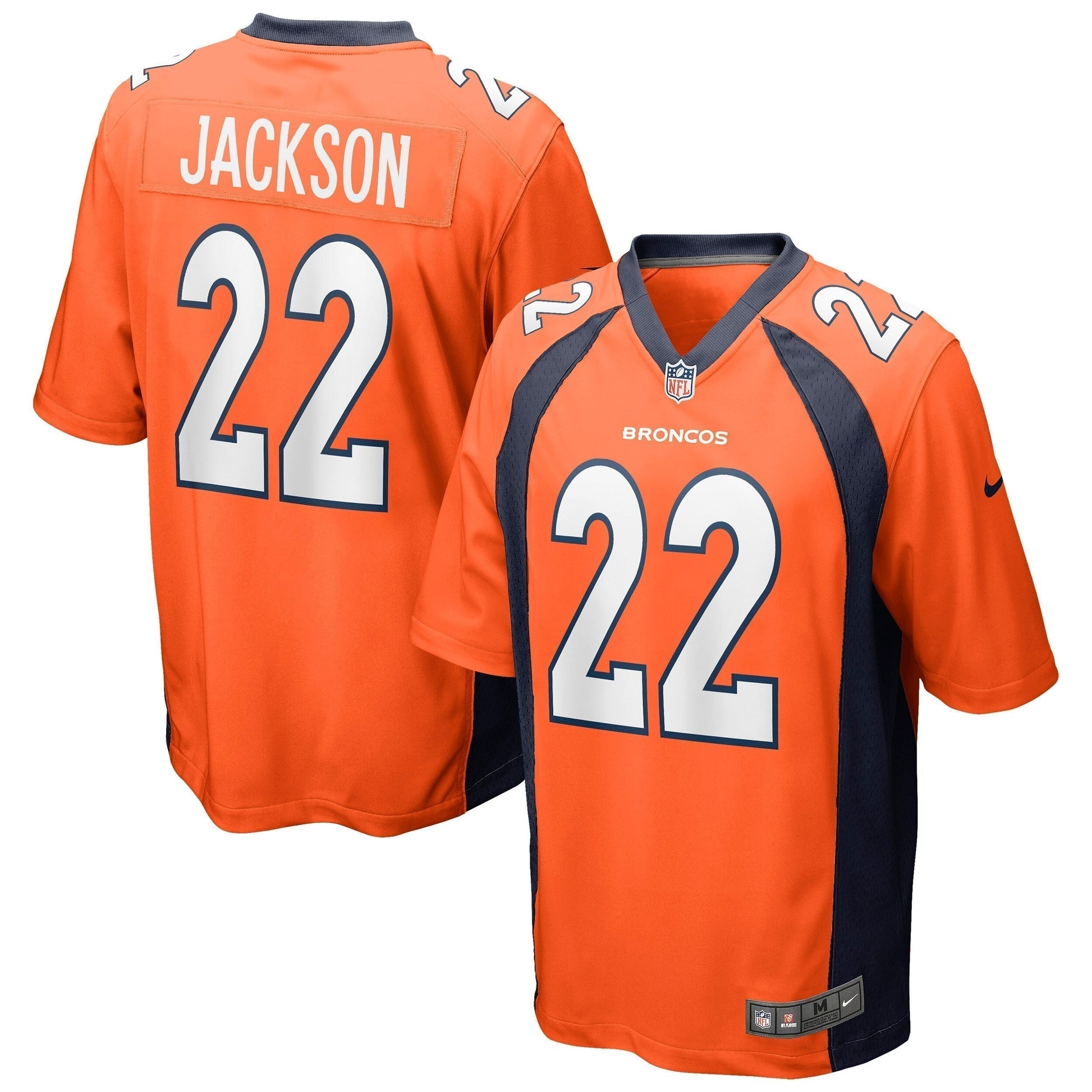 Kareem Jackson Denver Broncos Game Jersey - Orange football jersey product view 1