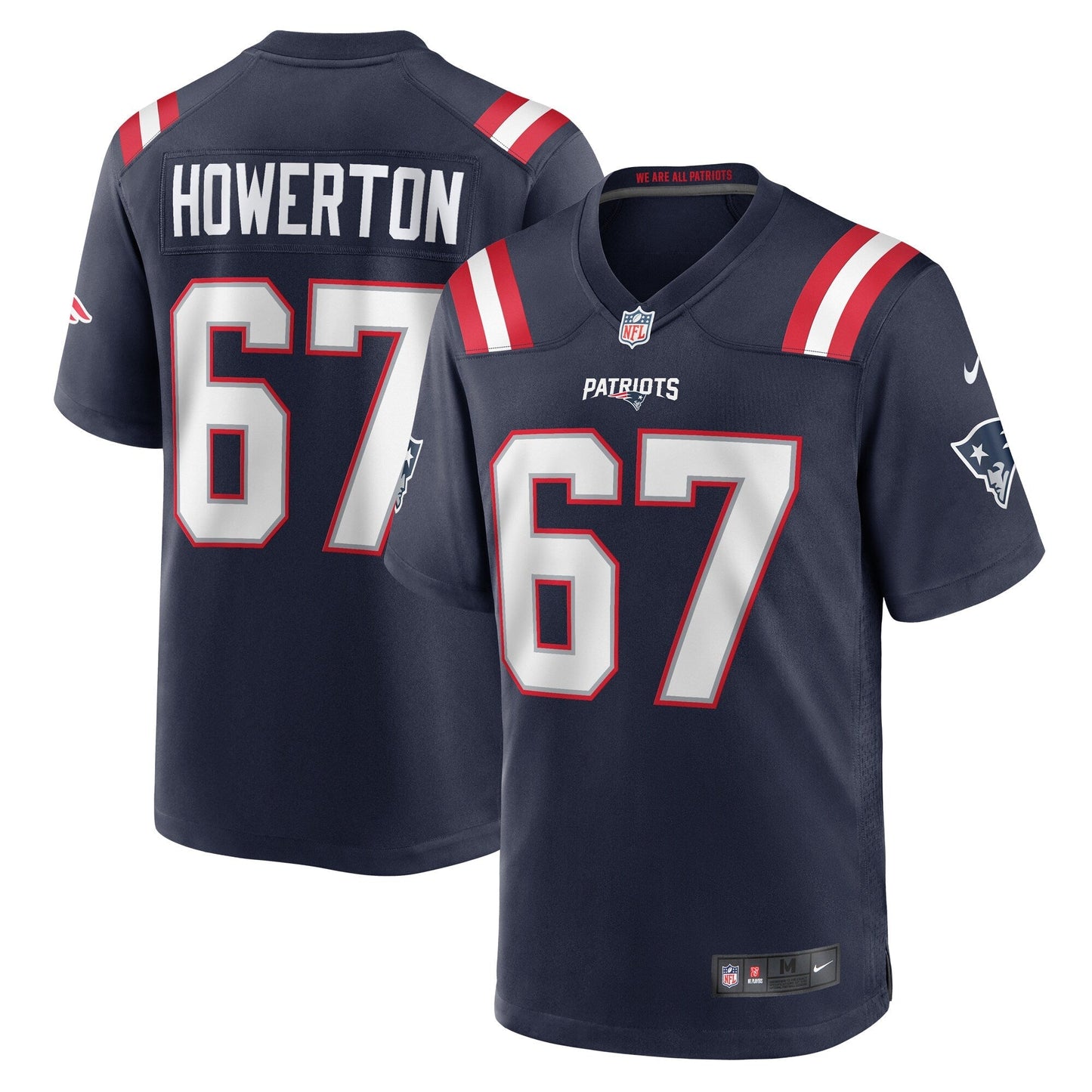 Hayden Howerton New England Patriots Home Game Jersey - Navy football jersey product view 1