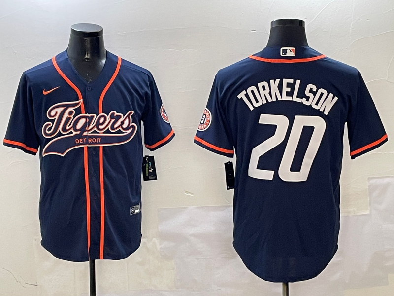 Men's Detroit Tigers Spencer Torkelson #20 Navy Player Jersey baseball jersey product view 1