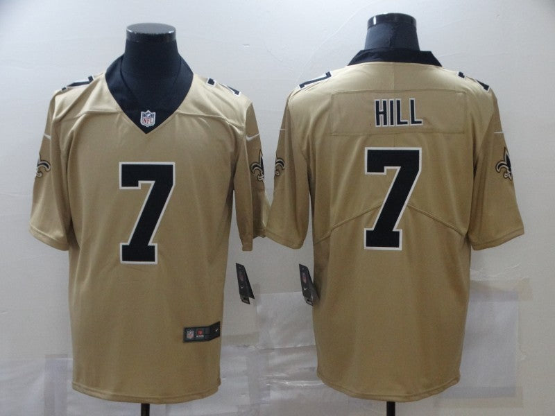 Men's New Orleans Saints Taysom Hill #7 Gold Inverted Game Jersey1 football jersey product view 1