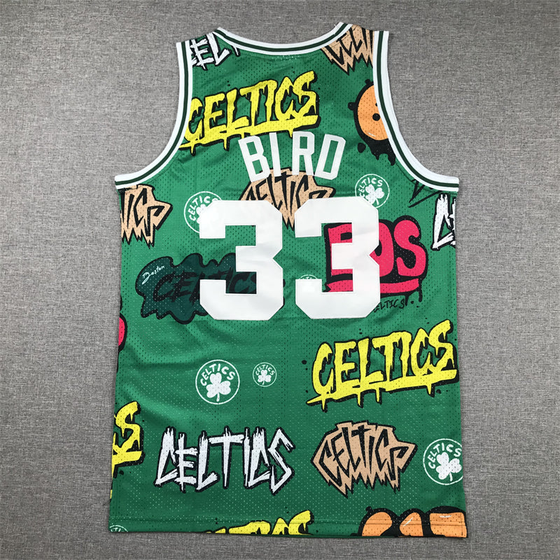Celtics #33 Graffiti Jersey basketball jersey product view 2