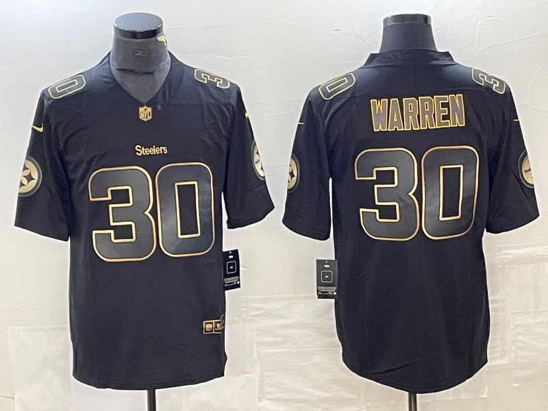 Men's Pittsburgh Steelers Jaylen Warren #30 Black Team Player Jersey1 football jersey product view 1