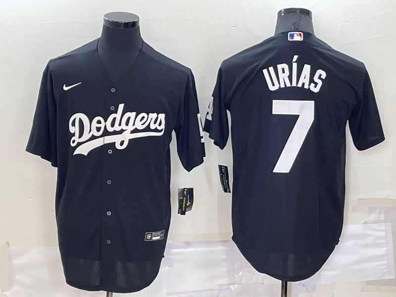 Men's Los Angeles Dodgers Julio Urias Black Replica Baseball Jersey baseball jersey product view 1