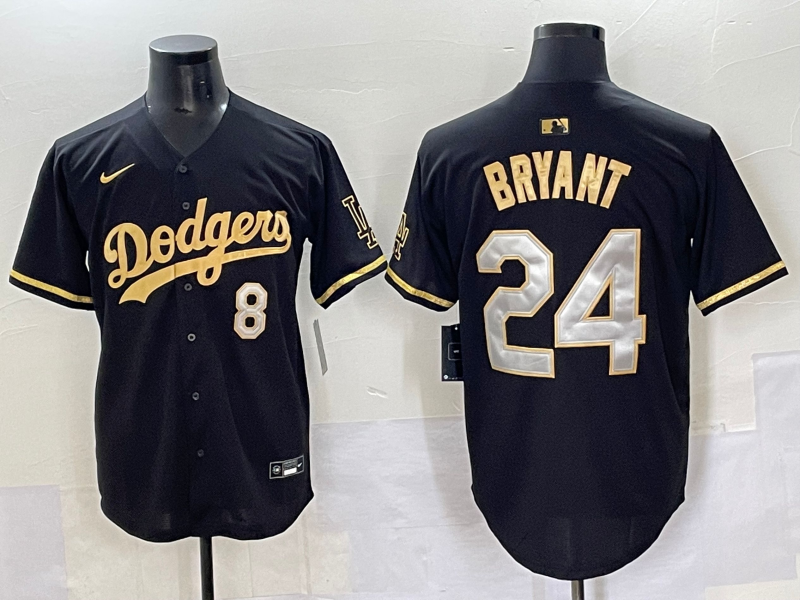 Men's Los Angeles Dodgers Kris Bryant -24 Black Replica Player Jersey basketball jersey product view 1