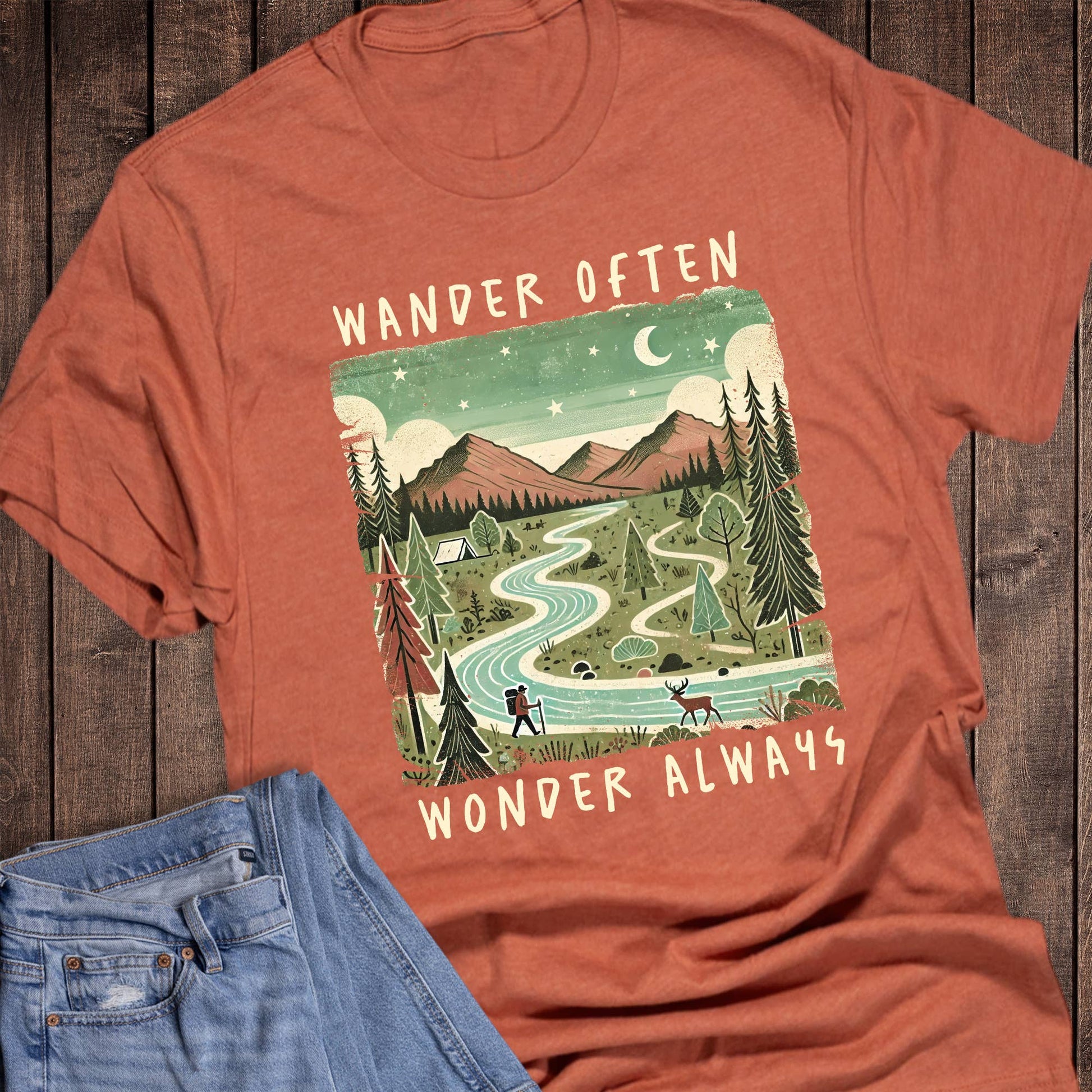Camping Hiking Wander Often Graphic Tee Unisex T-shirt, Sweatshirt, Hoodie, Long Sleeve Tee - T-Shirt, Sweatshirt, Hoodie