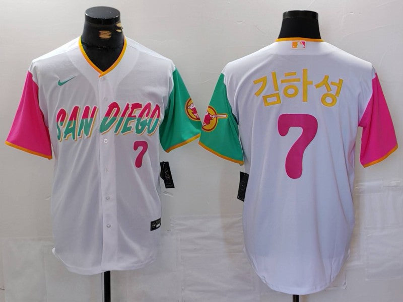 Men's San Diego Padres Ha-Seong Kim White City Connect Limited Player Jersey baseball jersey product view 1