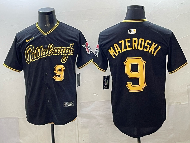 Men's Pittsburgh Pirates Bill Mazeroski #9 Black Alternate Limited Jersey baseball jersey product view 1