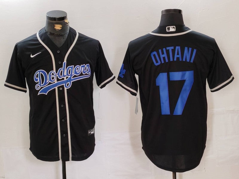 Men's Los Angeles Dodgers Shohei Ohtani #17 Black Player Game Jersey baseball jersey product view 1