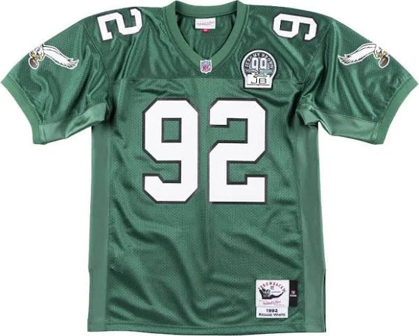 Men's Reggie White Green Philadelphia Eagles Authentic Throwback Retired Player Jersey football jersey product view 2