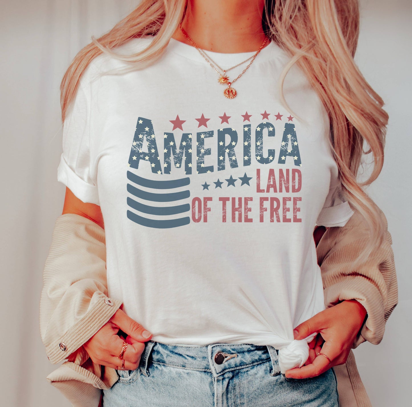 Stars America Land of the Free Tee | Patriotic T Shirt Unisex T-shirt, Sweatshirt, Hoodie, Long Sleeve Tee - T-Shirt, Sweatshirt, Hoodie