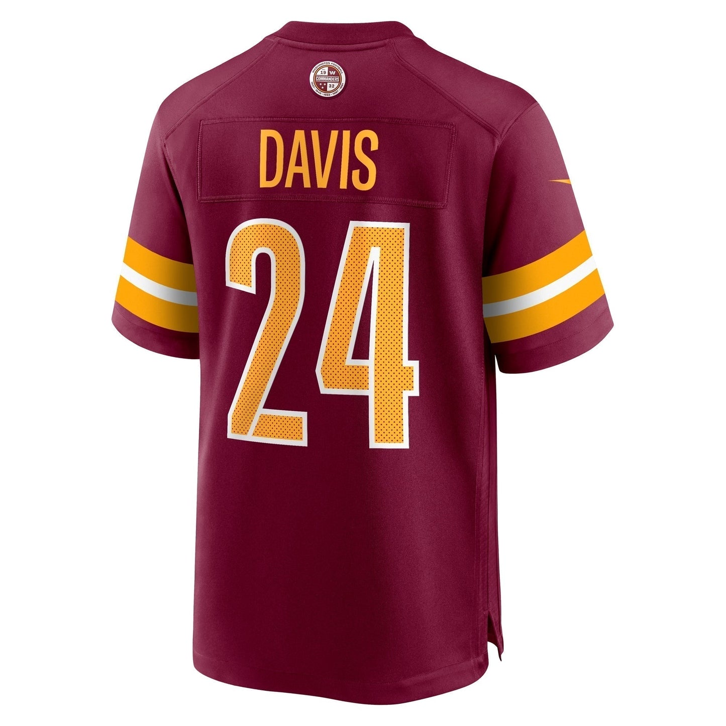 Michael Davis Washington Commanders Game Jersey - Burgundy football jersey product view 3
