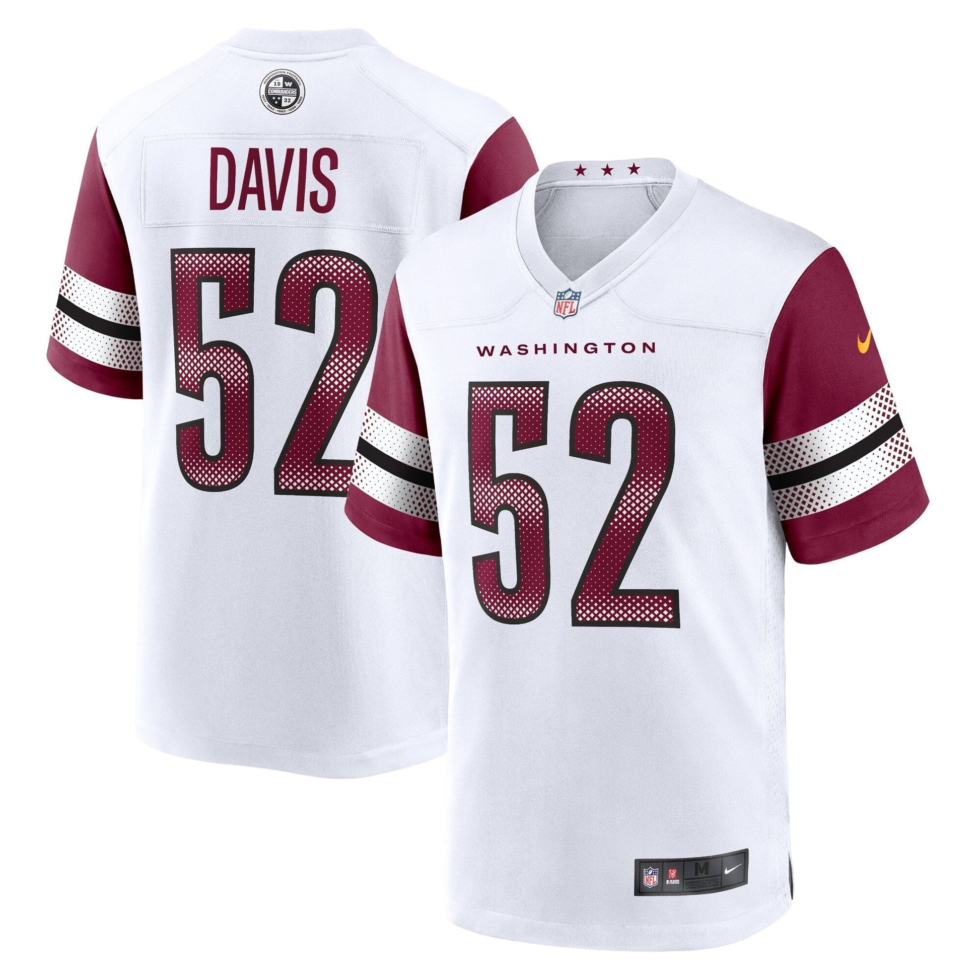 Jamin Davis Washington Commanders Game Jersey - White football jersey product view 1