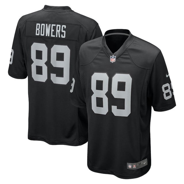 Brock Bowers 89 Las Vegas Raiders Team Game Men Jersey - Black football jersey product view 1