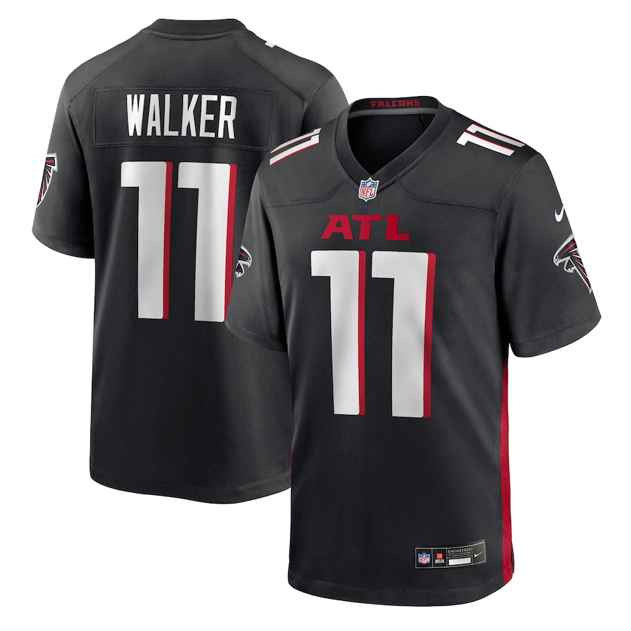 Men's Atlanta Falcons Jalon Walker Black 2025 NFL Draft First Round Pick Game Jersey football jersey product view 1