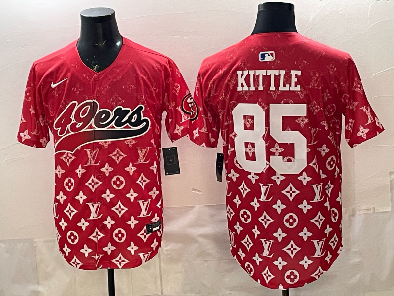 Men's San Francisco 49ers George Kittle Red Alternate Game Jersey football jersey product view 1