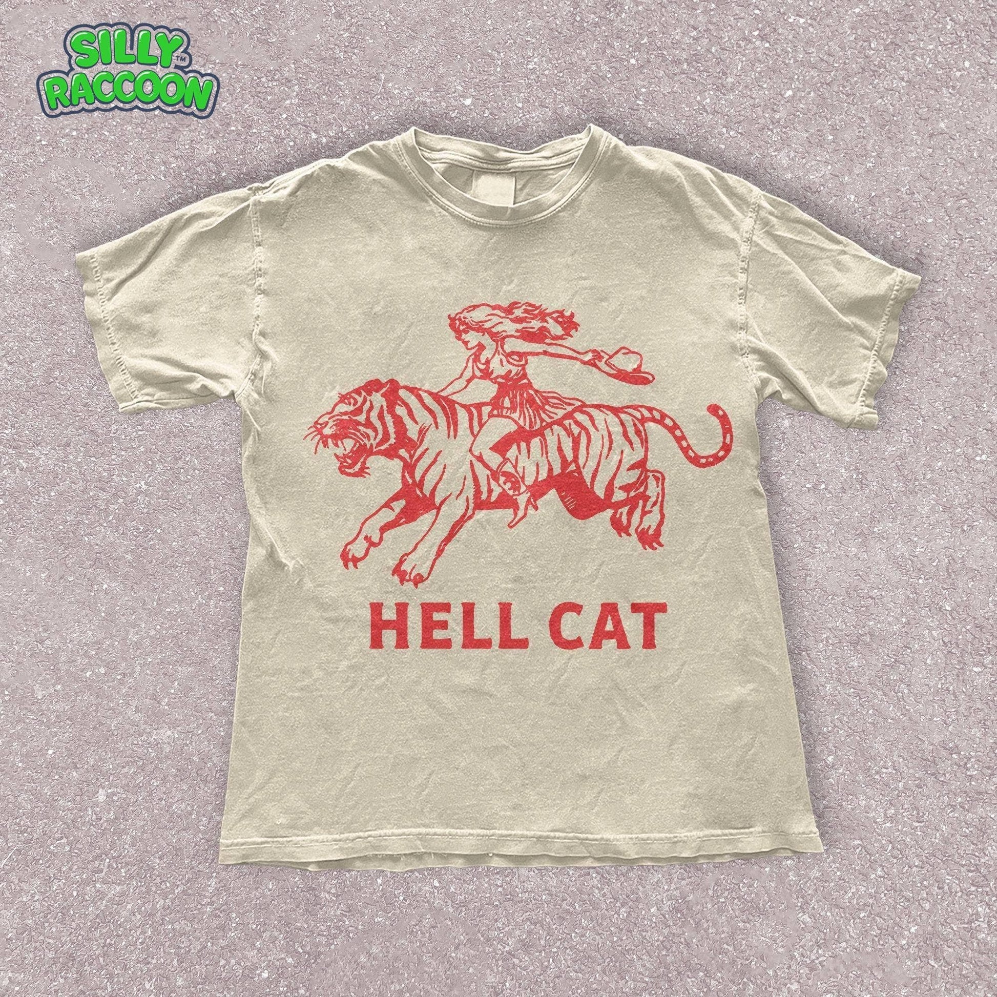 Vintage Cowgirl Hell Cat Shirt - Retro Western Aesthetic Tee Unisex T-shirt, Sweatshirt, Hoodie, Long Sleeve Tee - T-Shirt, Sweatshirt, Hoodie