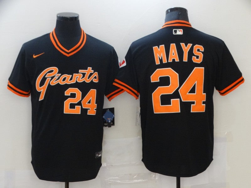 Men's San Francisco Giants Willie Mays Black Replica Baseball Jersey baseball jersey product view 1
