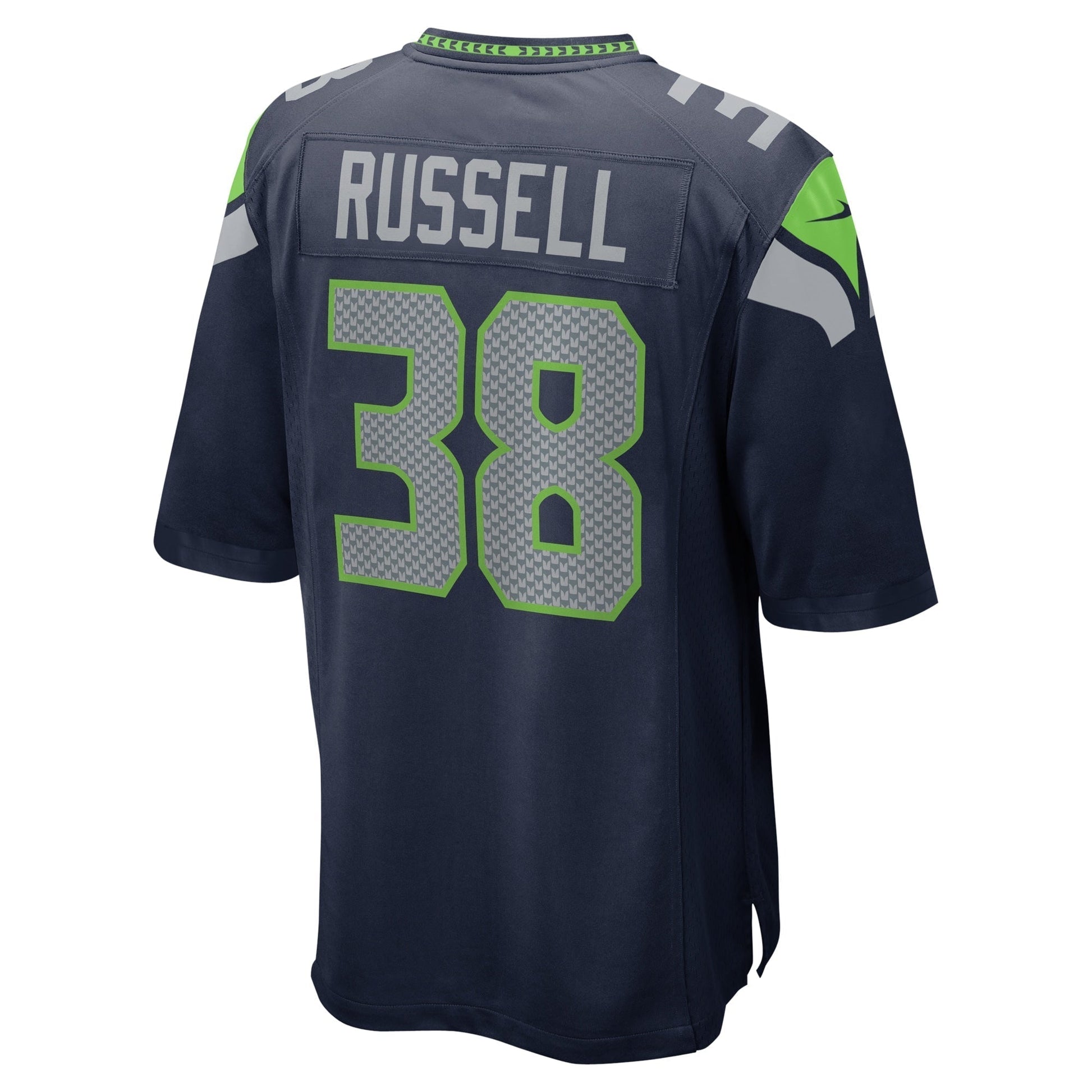 Brady Russell Seattle Seahawks Game Jersey - College Navy football jersey product view 3