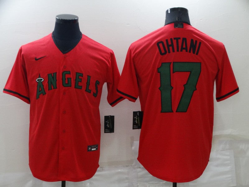 Men's Los Angeles Angels Shohei Ohtani #17 Red Sewn Baseball Jersey1 baseball jersey product view 1
