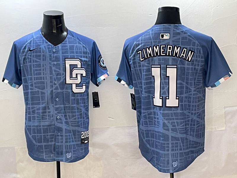 Men's Washington Nationals Ryan Zimmerman #11 Blue 2025 City Connect Limited Player Jersey1 baseball jersey product view 1