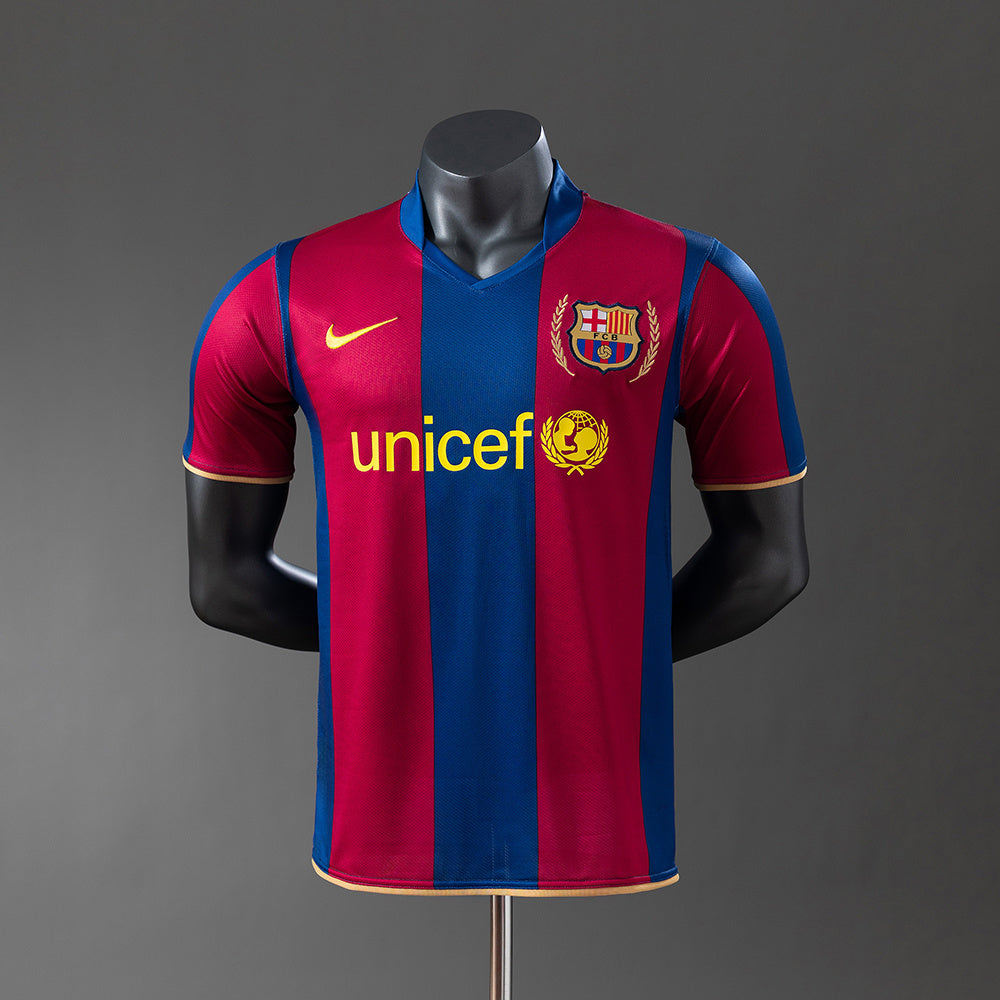 Barcelona 07/08 Player Version Retro Home Jersey sports jersey product view 1