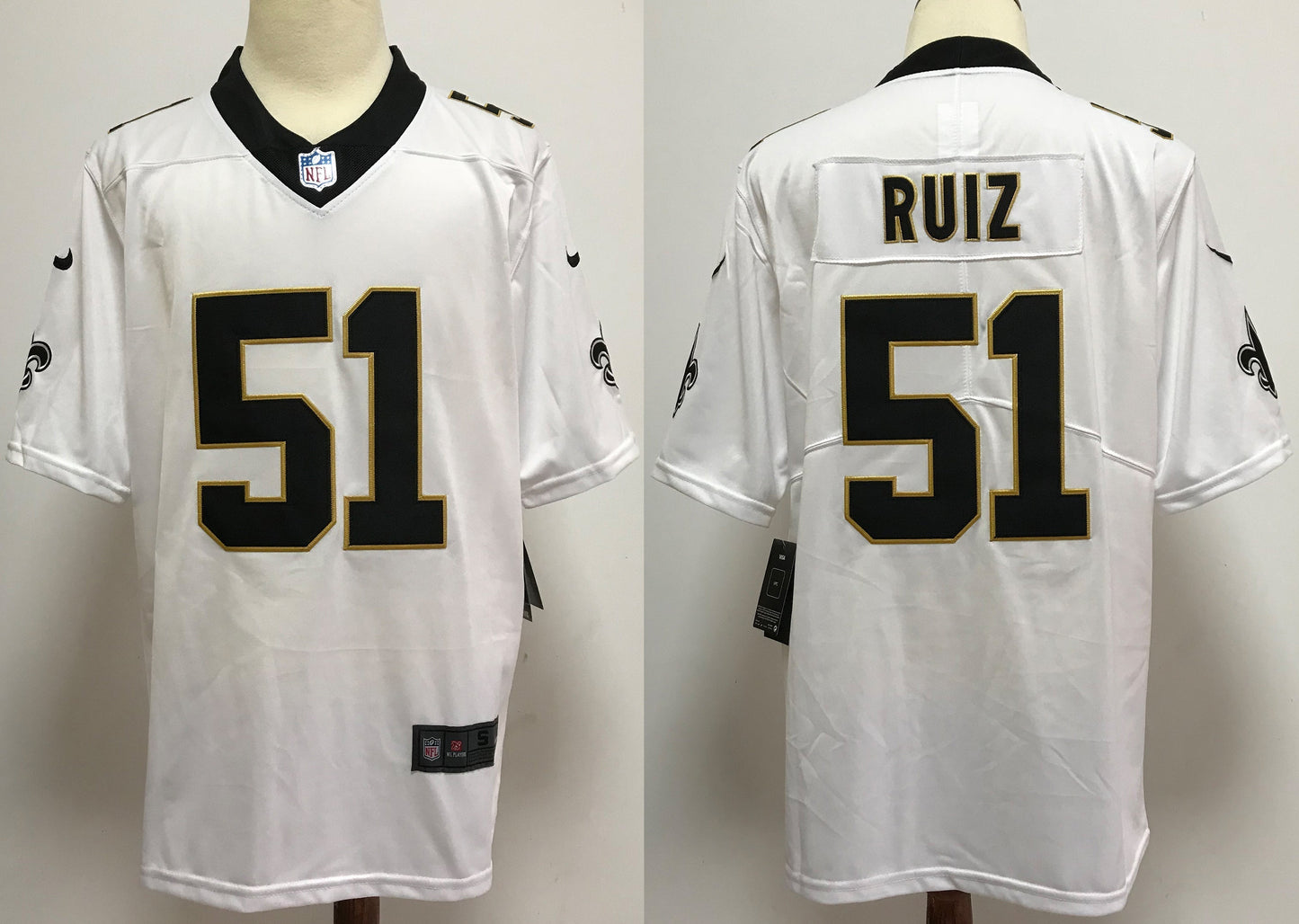 Men's New Orleans Saints Cesar Ruiz White Game Jersey football jersey product view 1