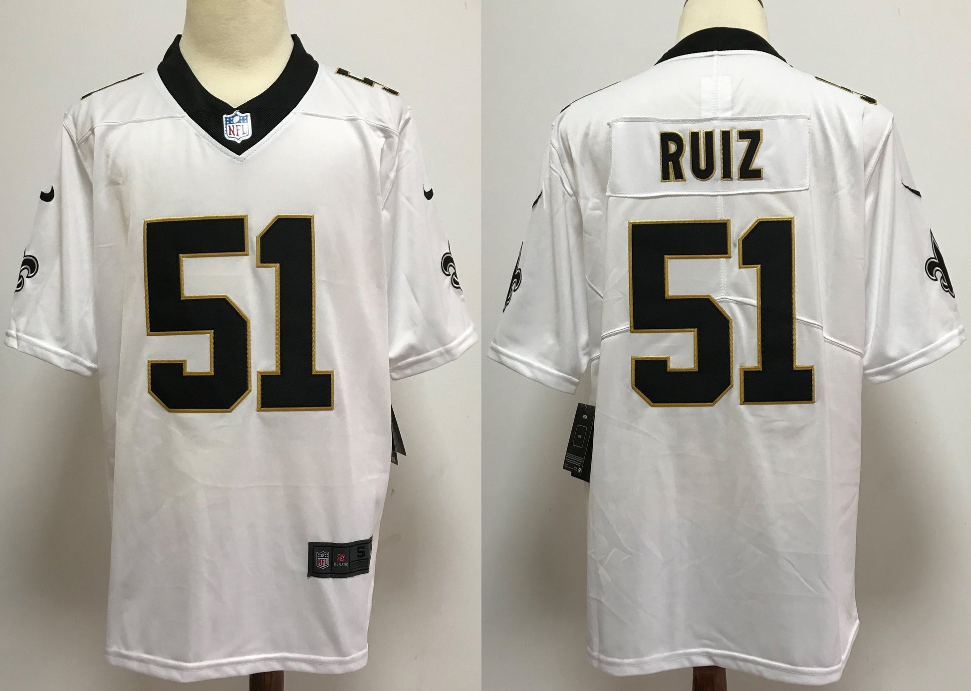 Men's New Orleans Saints Cesar Ruiz White Game Jersey football jersey product view 1