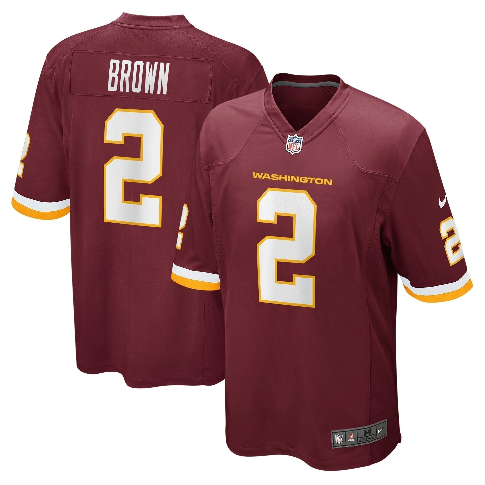 Dyami Brown Washington Football Team Game Jersey - Burgundy football jersey product view 1