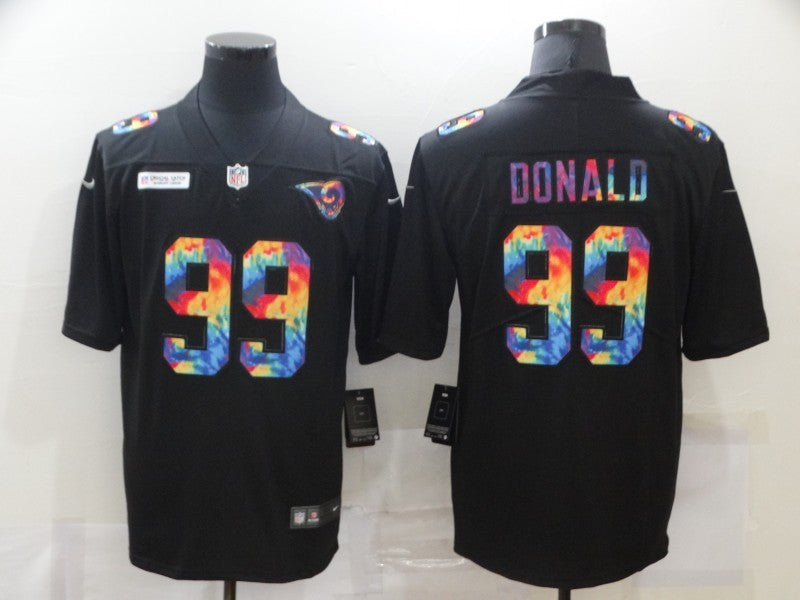 Men's Los Angeles Rams #99 Aaron Donald Black Player Game Jersey1 football jersey product view 1