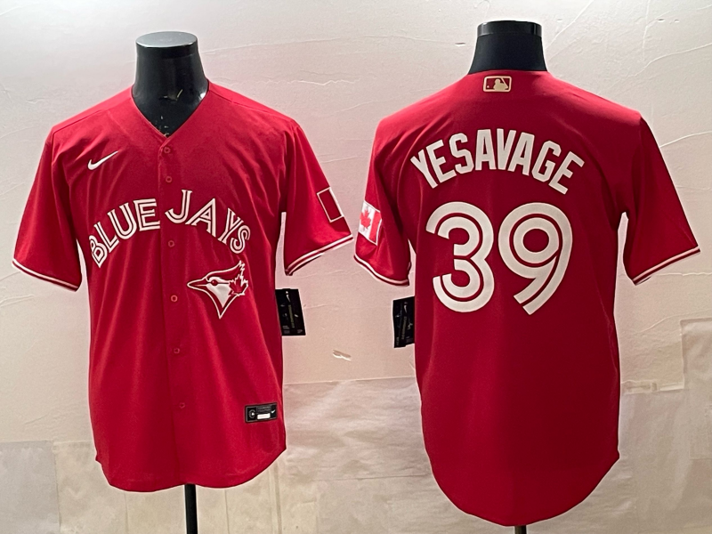 Men's Toronto Blue Jays Trey Yesavage #39 Red Replica Player Jersey baseball jersey product view 1