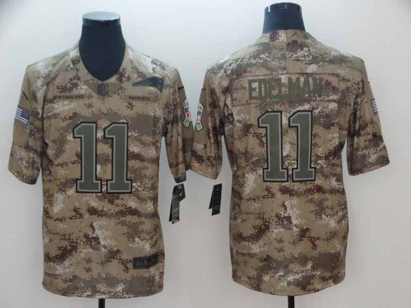Men's New England Patriots Julian Edelman #11 Camouflage Game Jersey1 football jersey product view 1