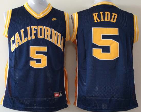 Men's California Golden Bears Jason Kidd #5 Navy Player Game Jersey football jersey product view 1