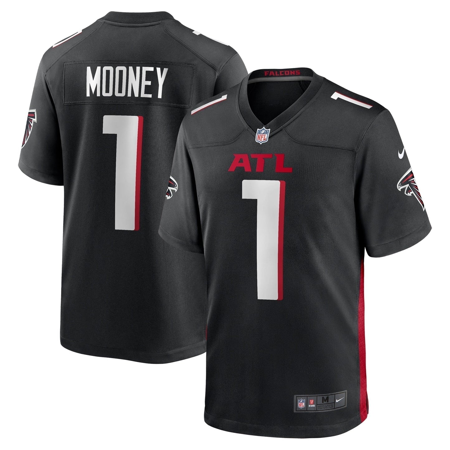 Darnell Mooney Atlanta Falcons Team Game Jersey - Black football jersey product view 1