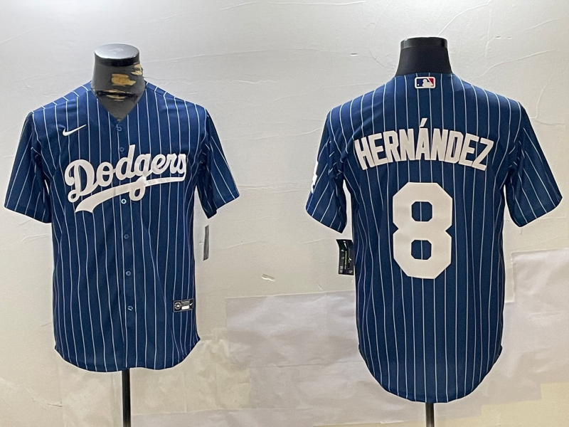 Men's Los Angeles Dodgers Enrique Hernandez Blue Player Jersey baseball jersey product view 1