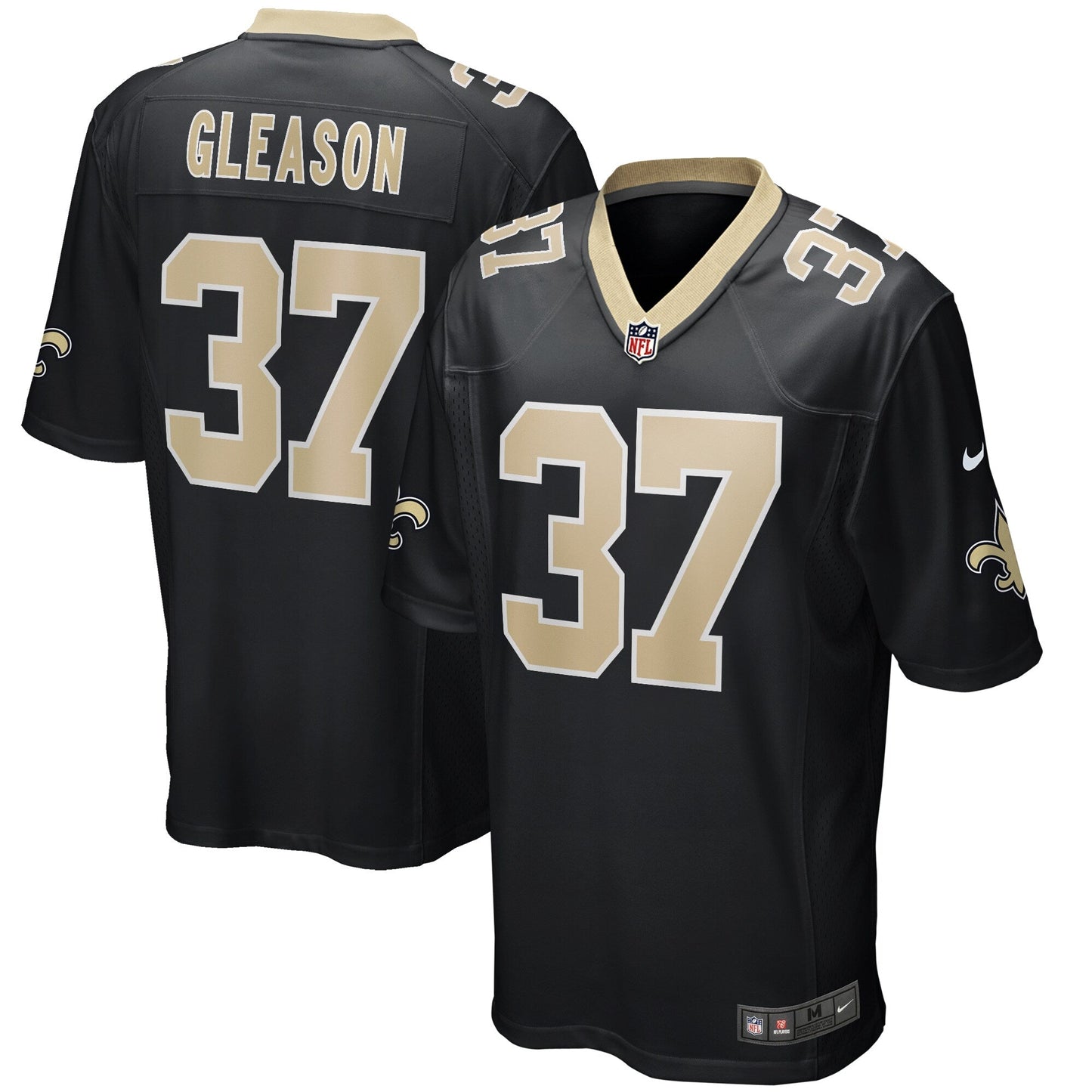 Steve Gleason New Orleans Saints Game Retired Jersey - Black football jersey product view 1