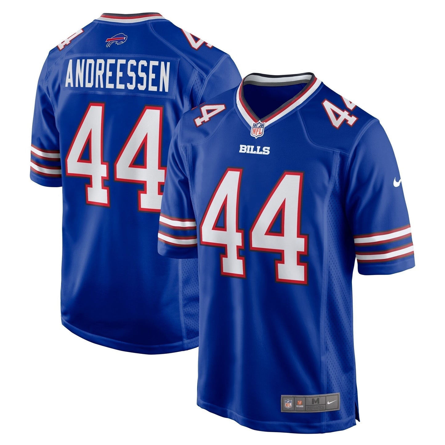 Joe Andreessen Buffalo Bills Game Jersey - Royal football jersey product view 1