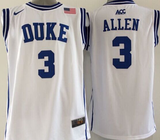 Men's Duke Blue Devils Grayson Allen White Game Jersey sports jersey product view 1