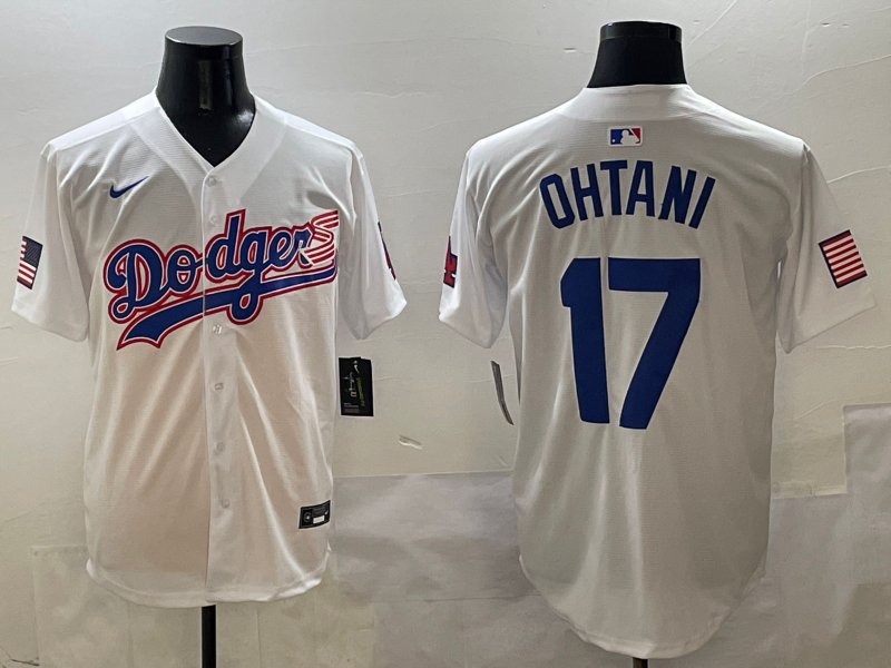 Men's Los Angeles Dodgers Shohei Ohtani White Team Game Jersy baseball jersey product view 1