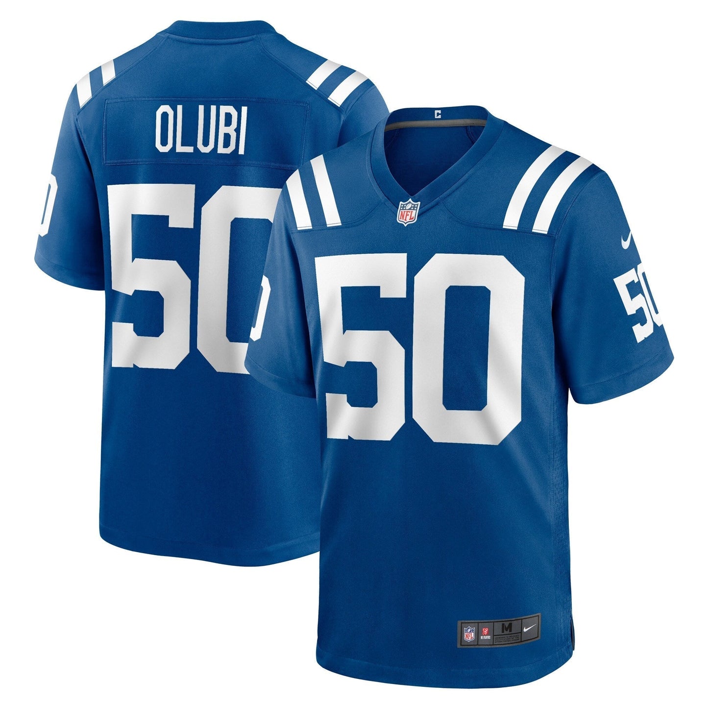 Segun Olubi Indianapolis Colts Game Jersey - Royal football jersey product view 1