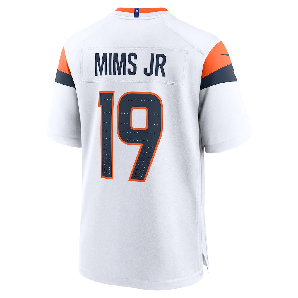 D.Broncos #19 Marvin Mims Jr White Game Jersey football jersey product view 1