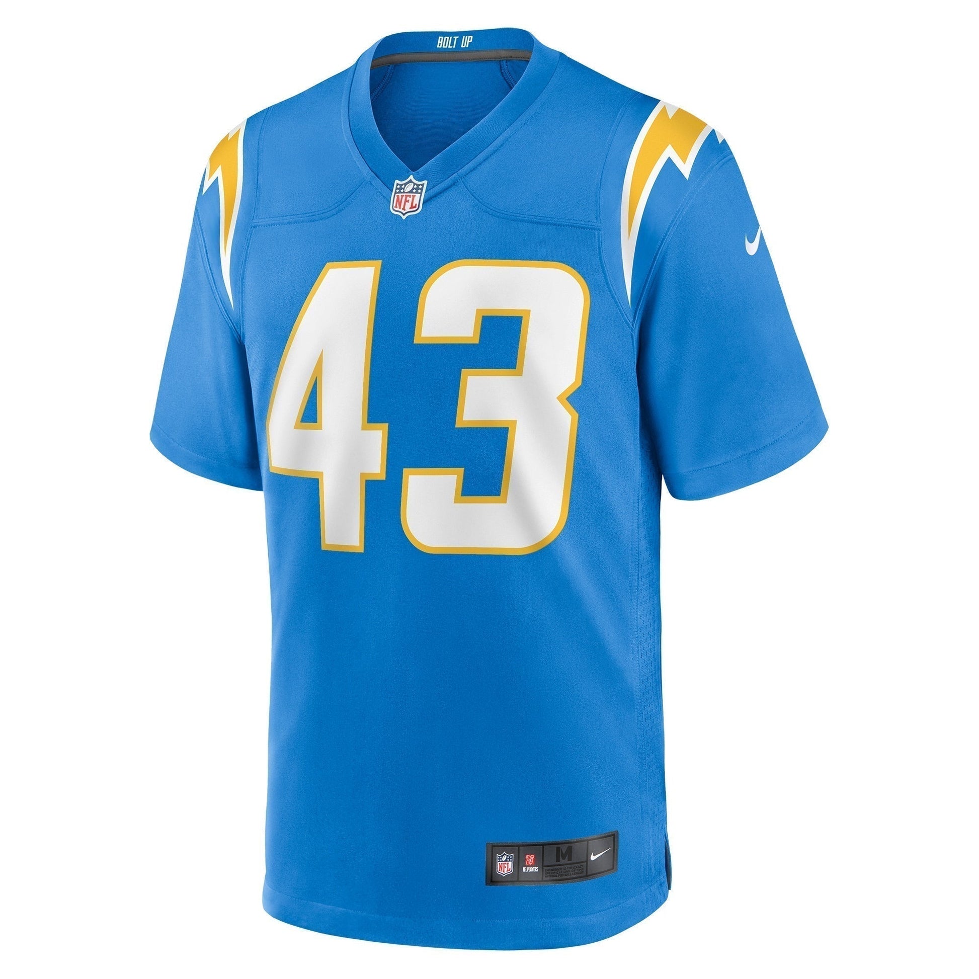 Troy Dye Los Angeles Chargers Game Jersey - Powder Blue football jersey product view 2